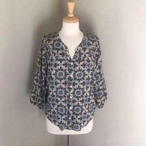 Lucky Brand batwing dolman sleeve swing top S